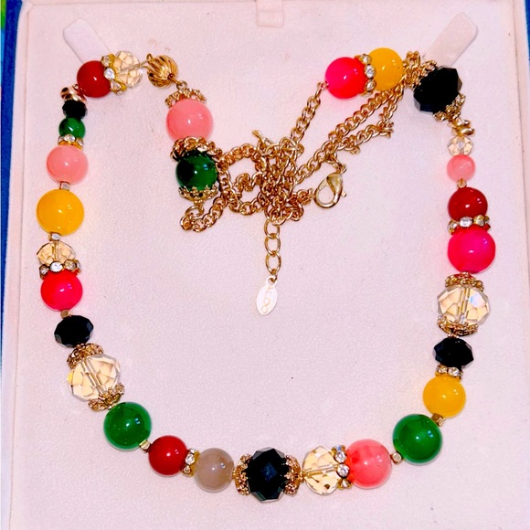 ALDO Colourful Stones Long Necklace - RARE FIND - Picture 1 of 6